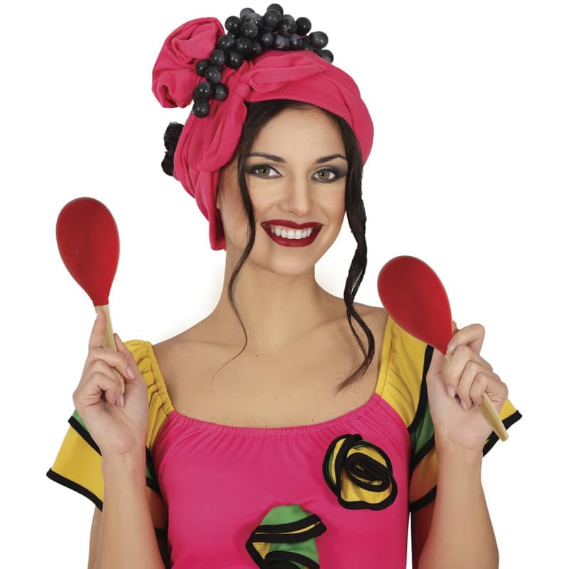 Maraca Rouge en Bois - Instrument de Musique pour Fêtes et Déguisements