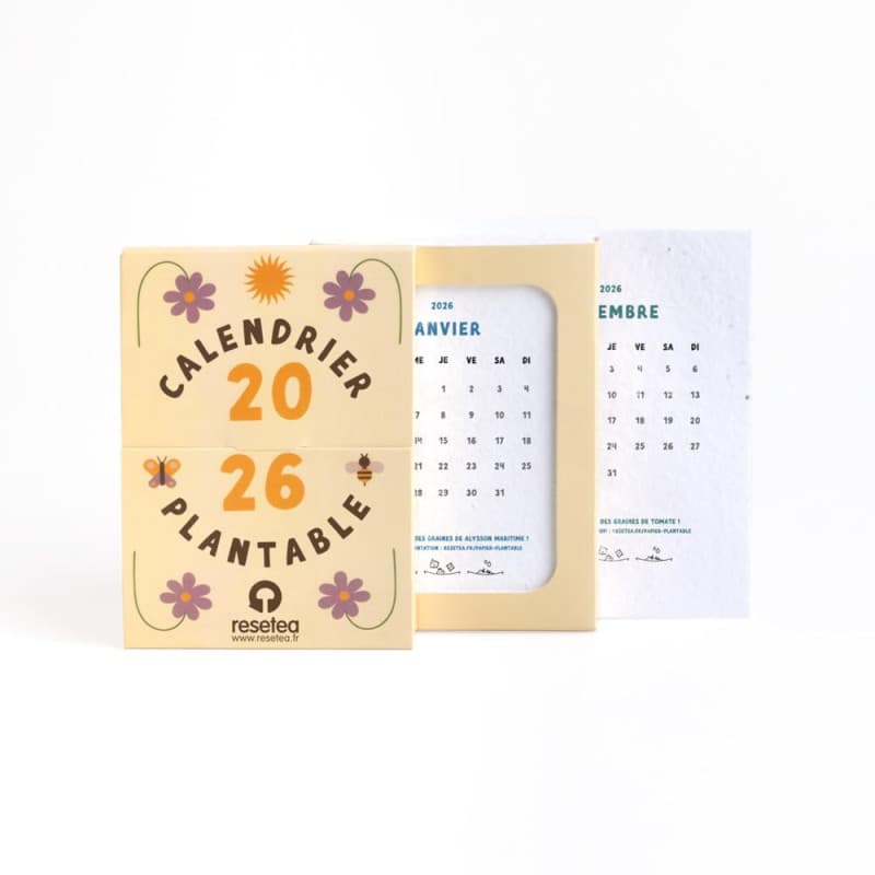 Calendrier Plantable 2026 avec Graines de Fleurs - Un Cadeau Écologique et Ludique