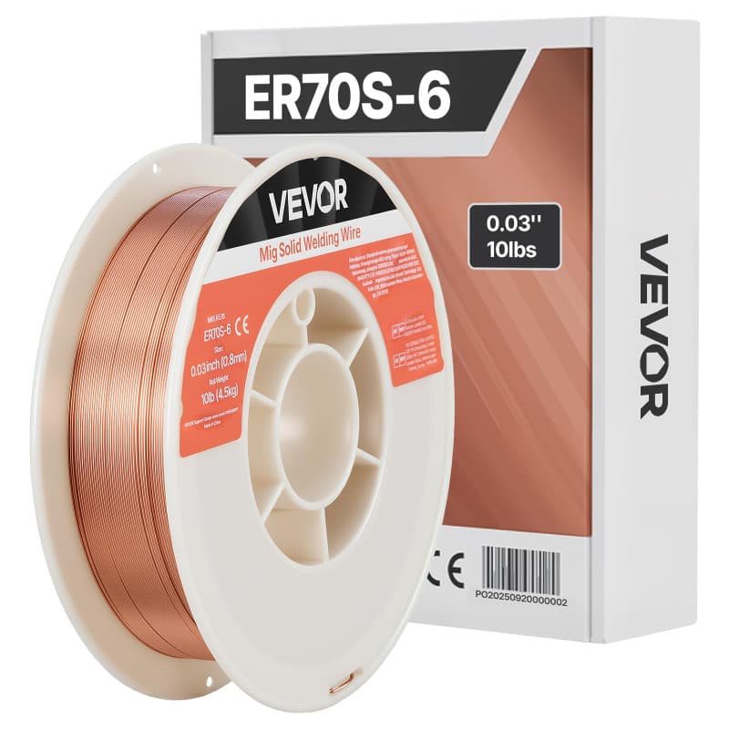 Fil de Soudage MIG VEVOR ER70S-6 0,8 mm 4,5 kg - Haute Précision et Faibles Projections