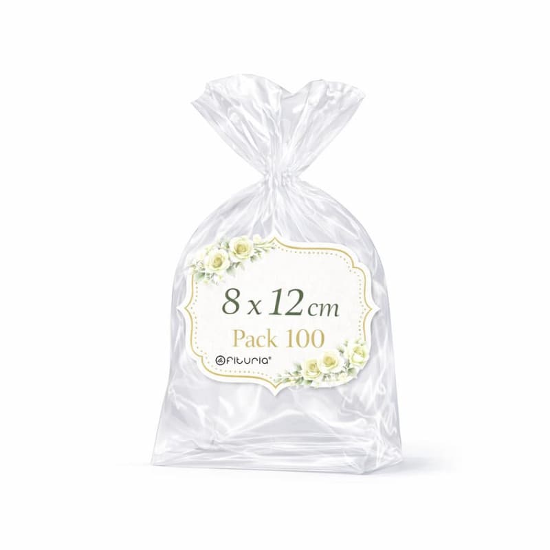 Sachets Cellophane Transparents Ofituria - 100 Sacs pour Biscuits et Cadeaux