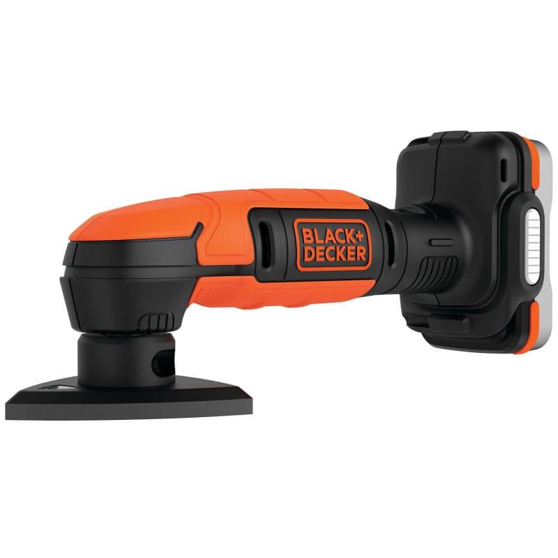 Ponceuse de Détail Sans Fil BLACK+DECKER 12V - Plateau Triangulaire 89 mm avec Sac de Rangement