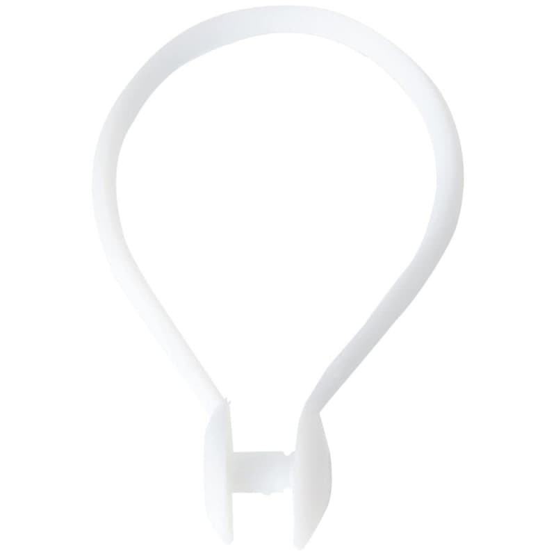 Pack de 25 Anneaux de Rideau de Douche Encliquetables - 40 mm - Blanc