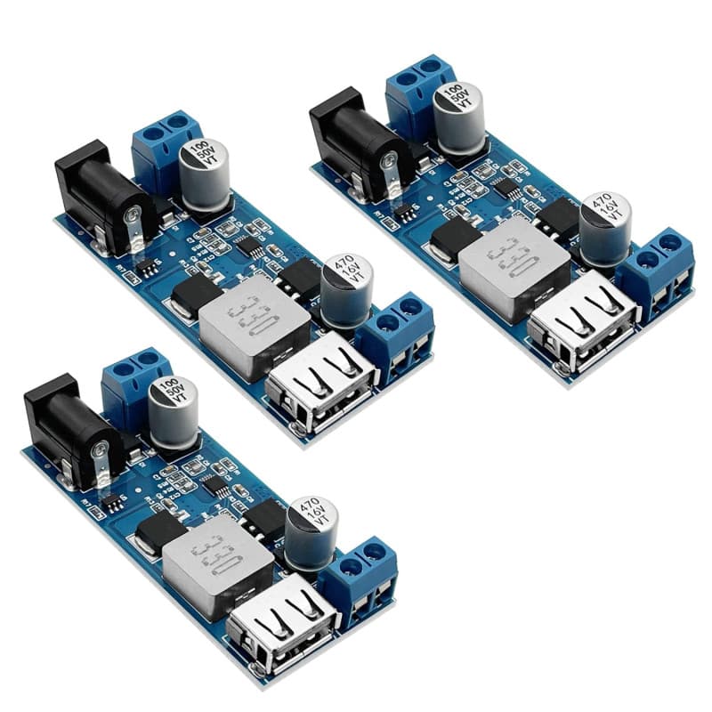 Convertisseur DC-DC 24V/12V à 5V 5A avec USB pour Raspberry Pi et Arduino