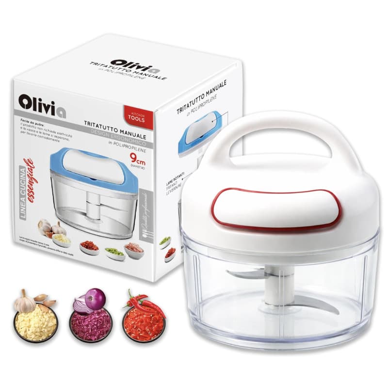 Hachoir Manuel à Corde IPEA - Mini Hachoir à Légumes en Acier Inoxydable