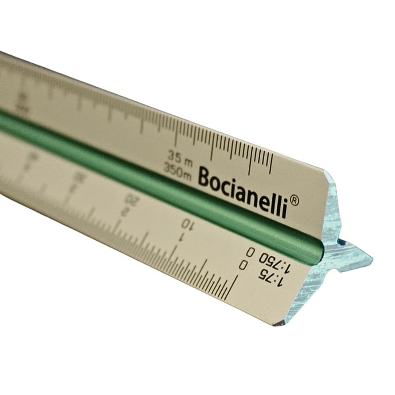 Règle Triangulaire en Aluminium 30 cm avec Échelles de Réduction
