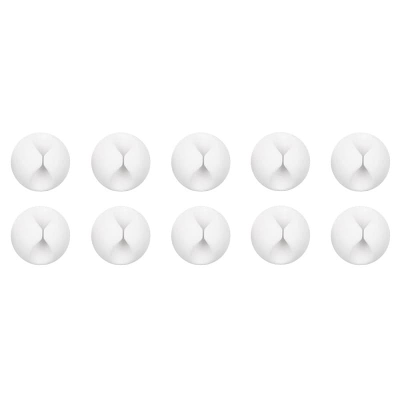 Lot de 10 Porte-Câbles Auto-Adhésifs Blancs pour USB et Chargeurs