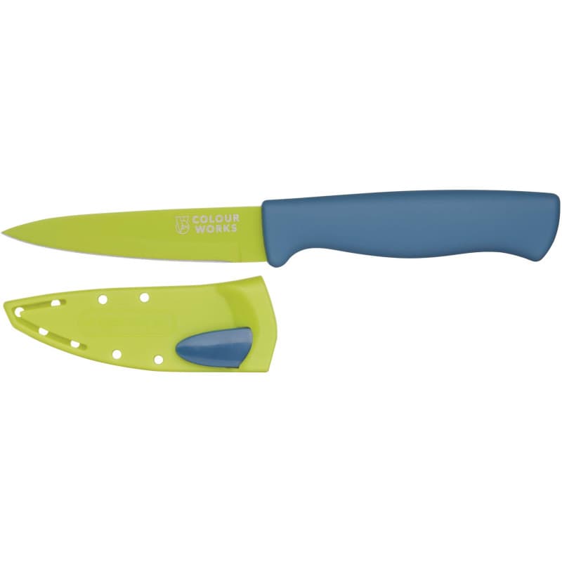 Couteau d'Office Colourworks avec Étui Aiguisant - Acier Inoxydable Apple 9.5 cm