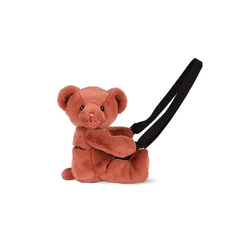 Sac Doudou Ours Terracotta - Peluche à Main Douce et Tendance