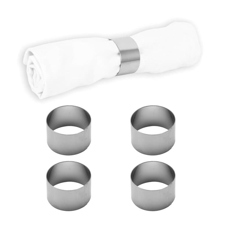 Ronds de Serviette en Acier Inoxydable - Set de 4 pour Décoration de Table