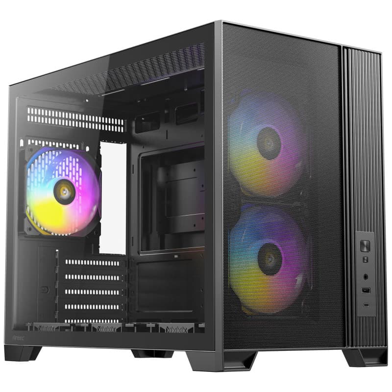 Boîtier Antec Flux M Mini Tour avec 6 Ventilateurs PWM et Design Optimisé pour le Refroidissement