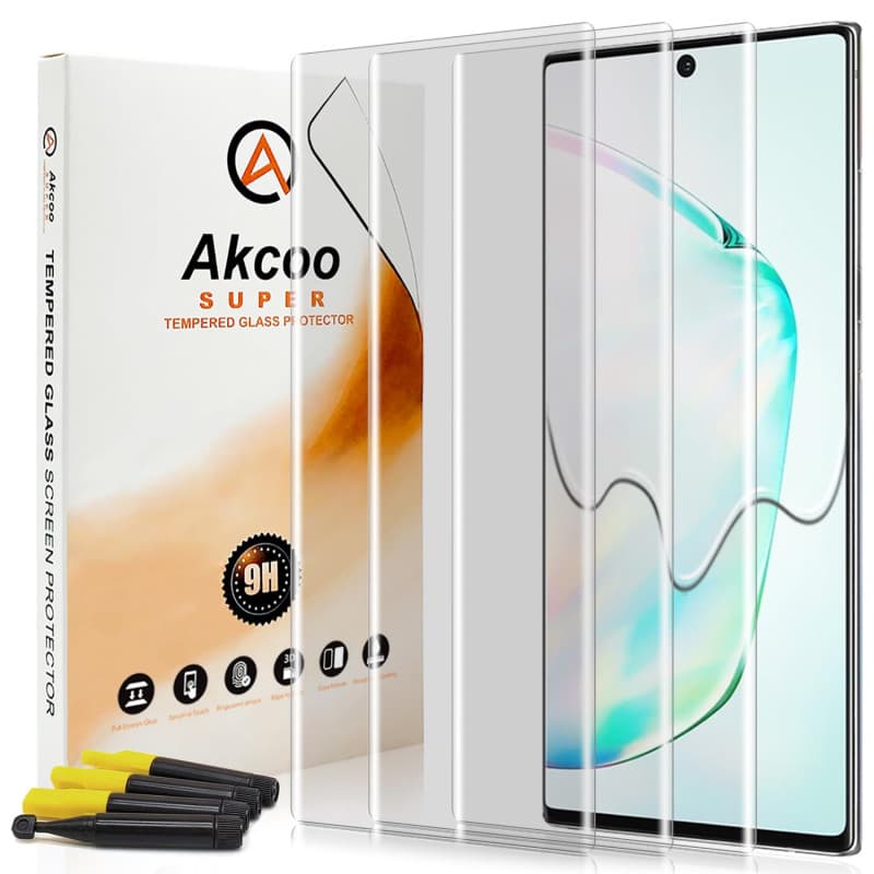 Akcoo Verre Trempé pour Galaxy Note 10 Plus - Protection Écran UV 3 Pièces