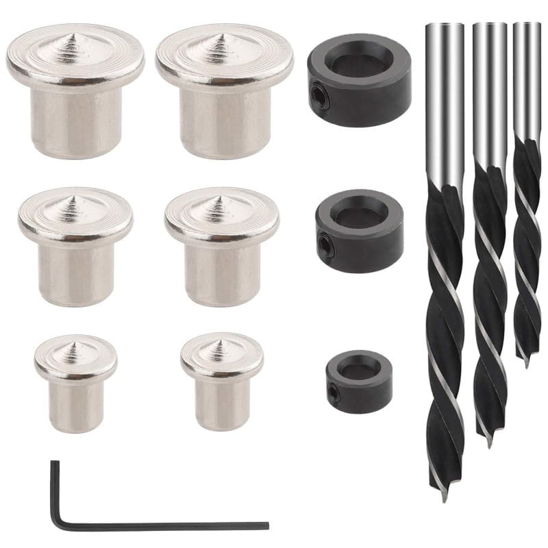 Rybtd Kit de 13 Centreurs de Tourillon avec Butée de Profondeur en Acier Carbone