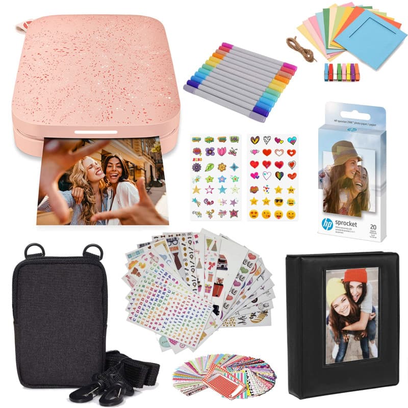 Imprimante Photo Instantanée HP Sprocket Rose - Pack de Démarrage