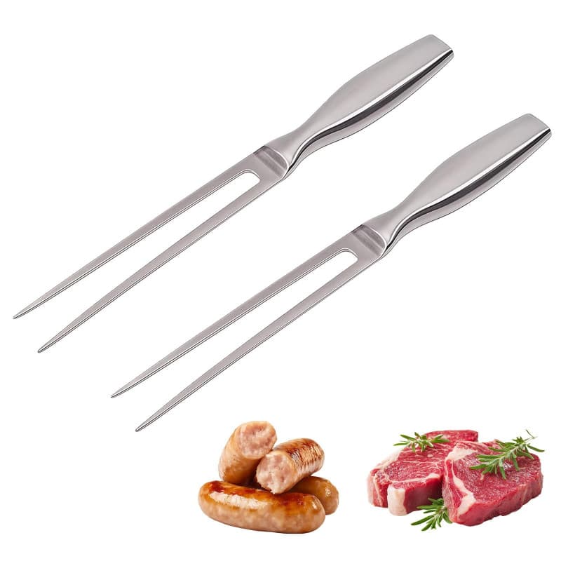 Lot de 2 Fourchettes à Viande en Acier Inoxydable - Idéales pour Barbecue et Rôtisserie