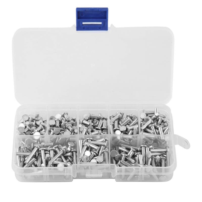 Rivets en Aluminium à Tête Plate M3 - 400 Pièces pour Soudage