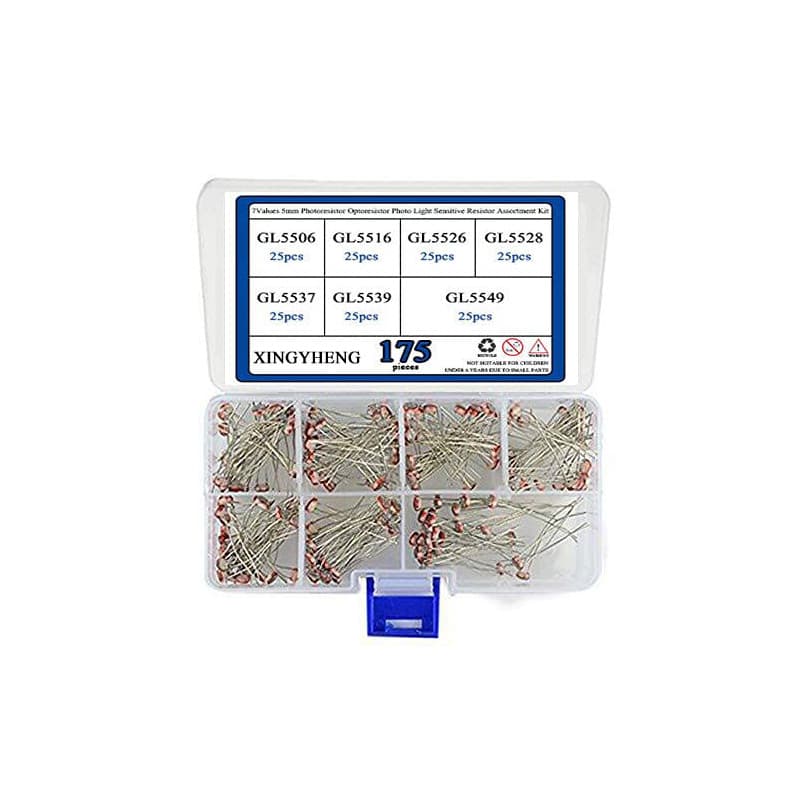 Assortiment de 175 Résistances Photosensibles XINGYHENG - 7 Valeurs 5 mm