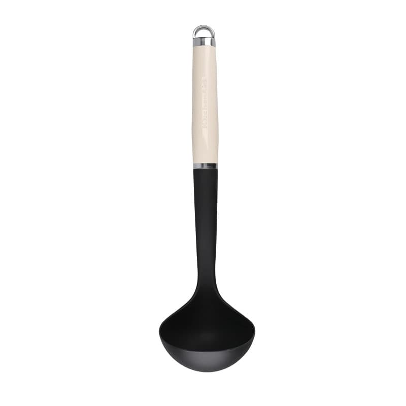 Louche de Cuisine KitchenAid en Inox et Nylon - 35 cm, Anti-Adhésif, Blanc Amande