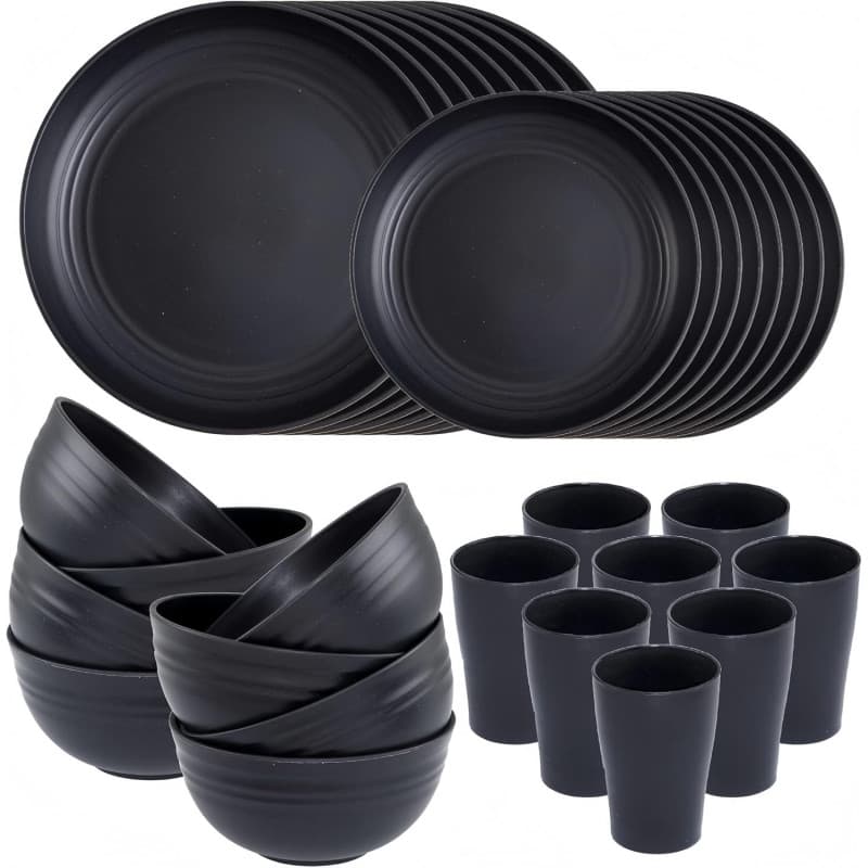 Service de Vaisselle en Plastique Incassable - 32 Pièces KAHEIGN