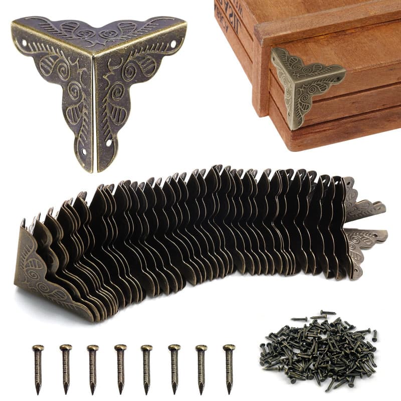 Coins de Protection Vintage en Métal - 40 Pièces Style Antique Bronze