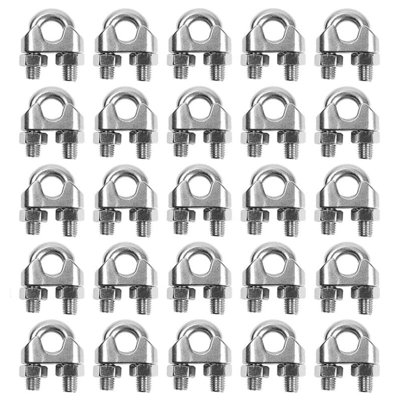 Clips en U pour Câbles Métalliques - 20 Pièces en Acier Inoxydable