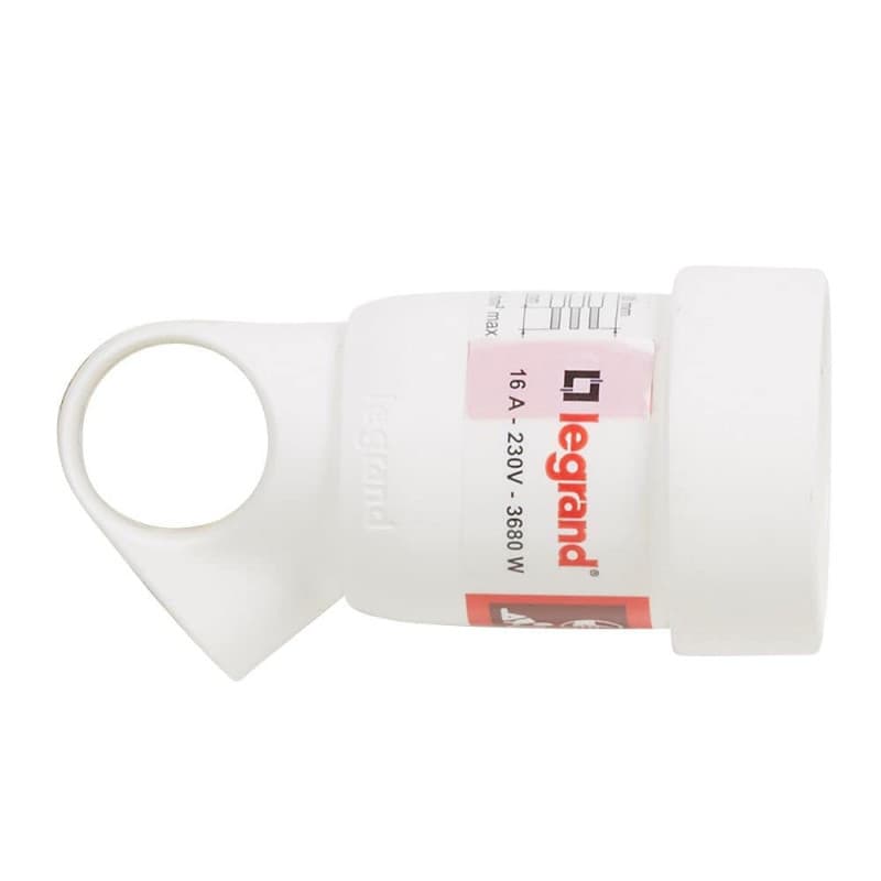 Prolongateur électrique Legrand 2P+T 16A avec étiquette - Blanc