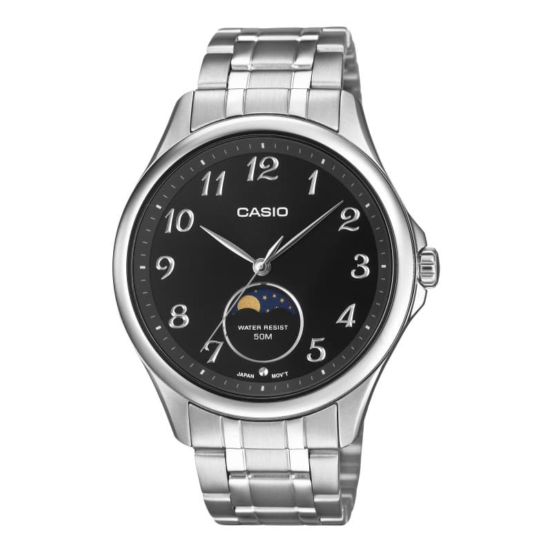 Montre Casio Analogique Élégante avec Phases Lunaires pour Hommes
