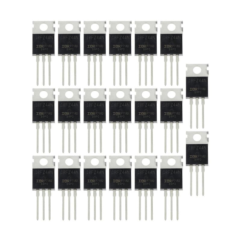 Transistor N-Channel IRFZ44N eMagTech - 20 pièces TO-220 49A 55V pour Bricolage