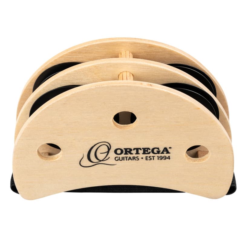 Tambourin de Pied Ortega Guitars en Chêne Naturel avec Cymbalettes