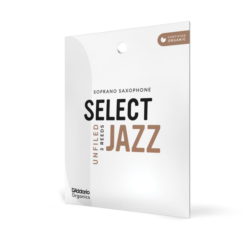 Anches D'Addario Organic Select Jazz pour Saxophone Soprano - Force 2 Hard (Pack de 3)