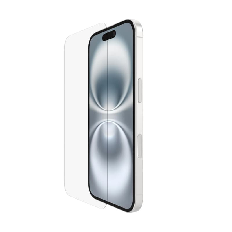 Protection d'écran Belkin ScreenForce InvisiGlass pour iPhone 16 - Antirayure et Antimicrobienne