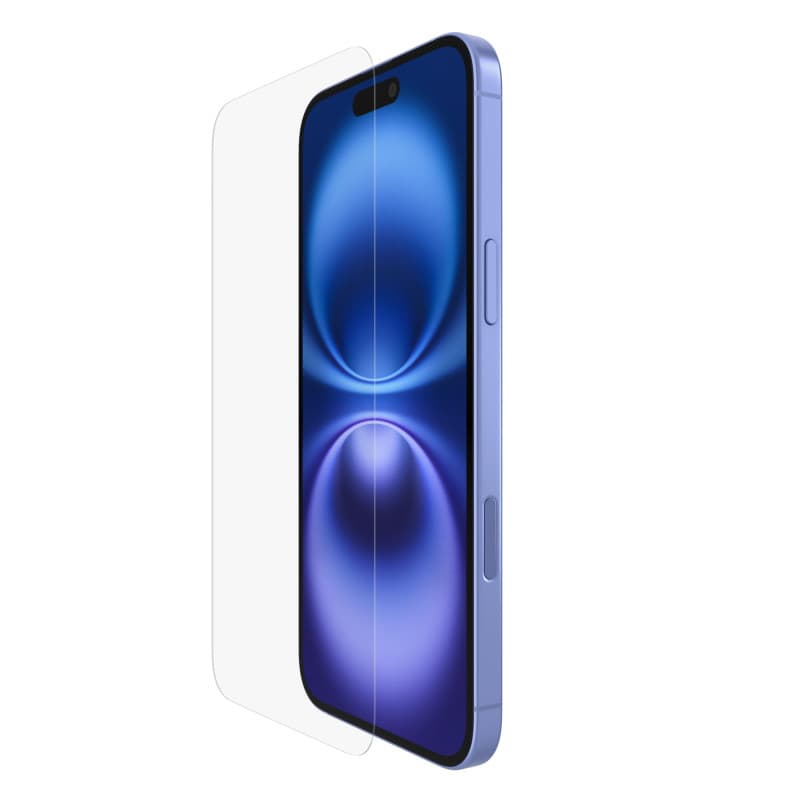 Protection d'écran Belkin ScreenForce InvisiGlass pour iPhone 16 Plus - Antirayure et Antimicrobienne