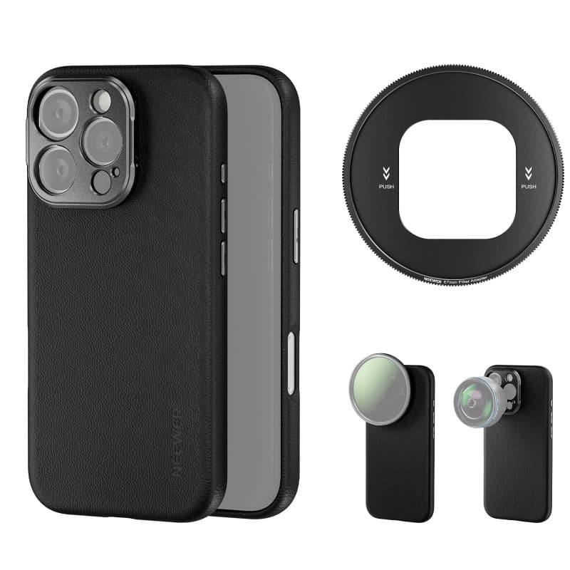 Étui de Protection NEEWER pour iPhone 16 Pro avec Supports d'Objectif et Adaptateur de Filtre