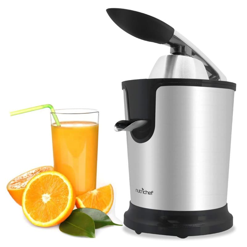 Presse-Agrumes Électrique NutriChef en Acier Inoxydable - Extraction Maximale de Jus
