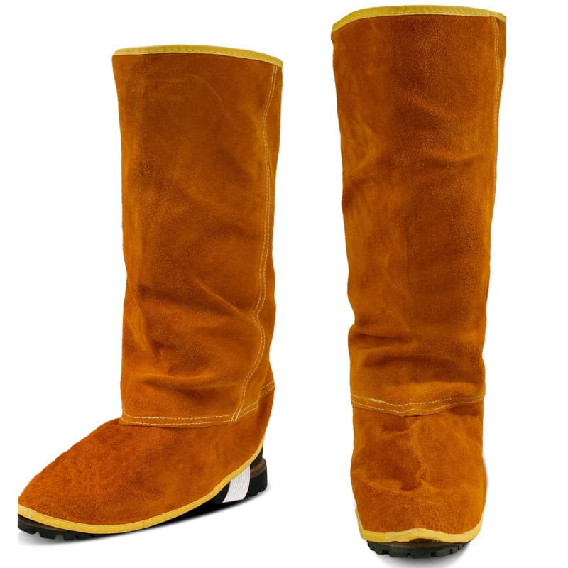 Guêtres de Soudage en Cuir QeeLink - Protection Résistante à la Chaleur