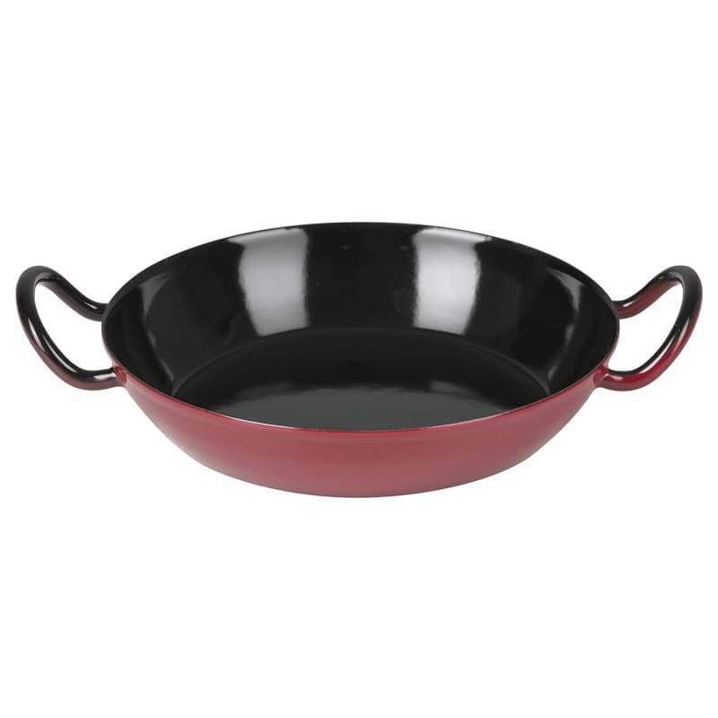 Poêle Wok Émaillée Riess Rouge Ø 20 cm - Compatible Induction et Gaz