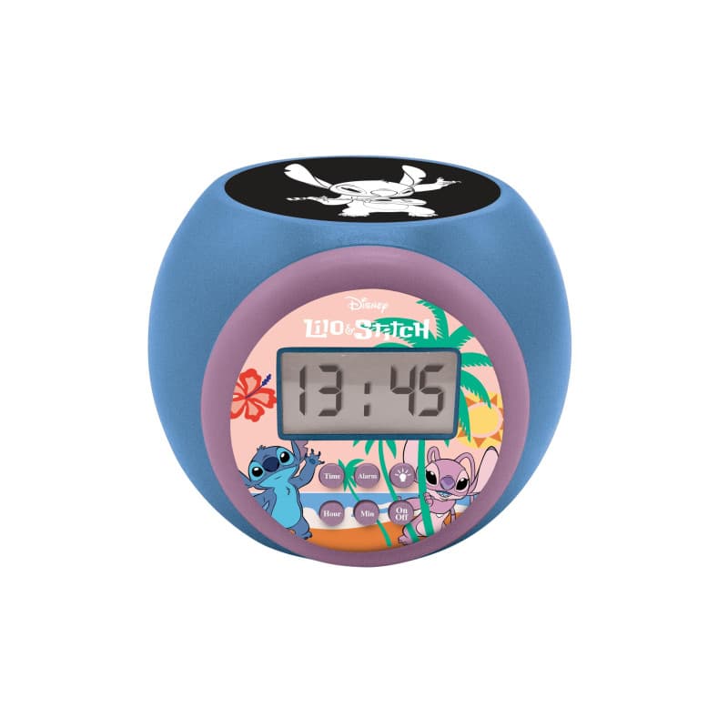 Réveil-projecteur Disney Stitch avec Veilleuse et Alarme - Lexibook