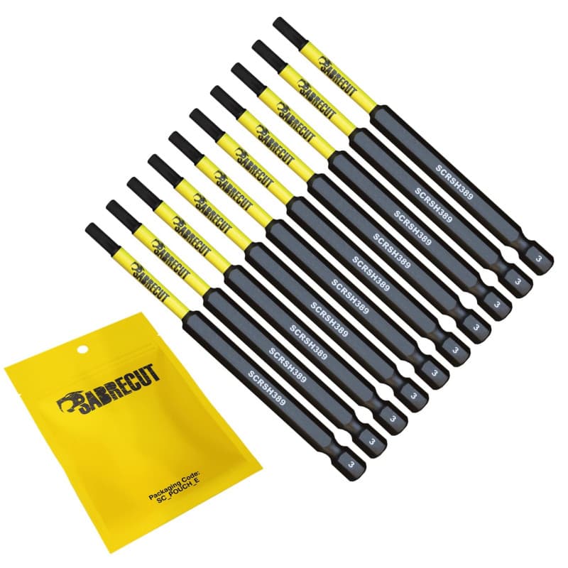 Jeu d'embouts de tournevis à percussion SabreCut H3 - 10 pièces 89mm
