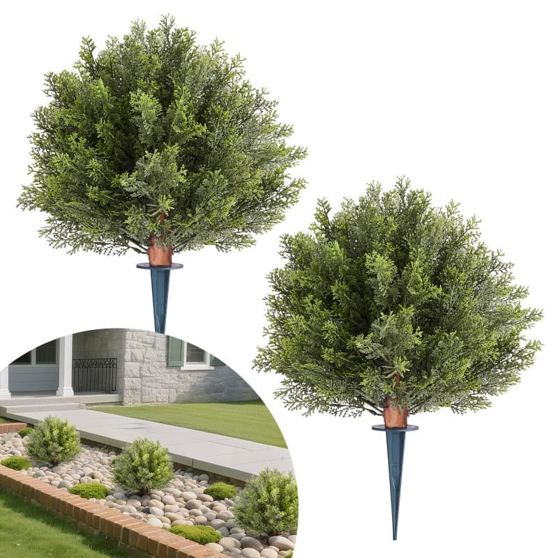Boule de Cyprès Topiaire Artificiel VEVOR - Lot de 2 pour Décoration Intérieure et Extérieure