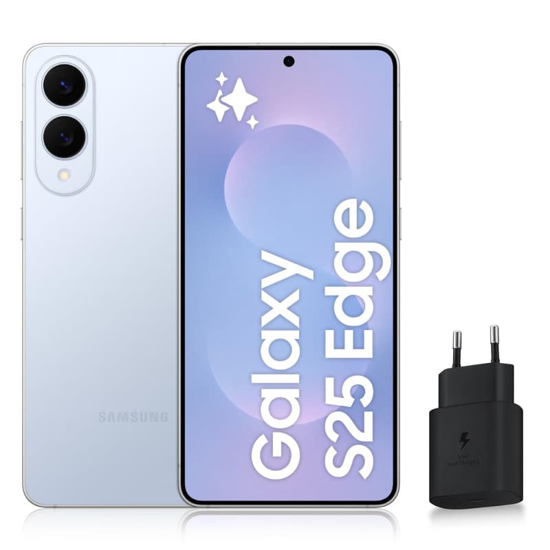 Samsung Galaxy S25 Edge - Smartphone Android 5G 512 Go avec Chargeur Rapide Inclus - Bleu Clair Titane