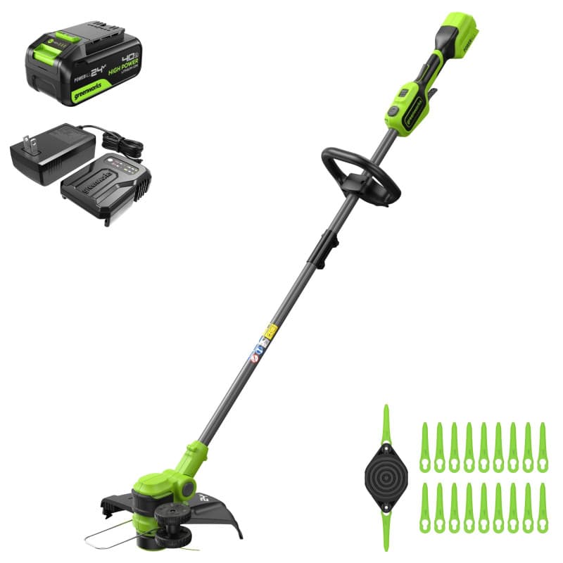 Coupe-Gazon Sans Fil Greenworks 24V - 33 cm avec Batterie et Chargeur Inclus