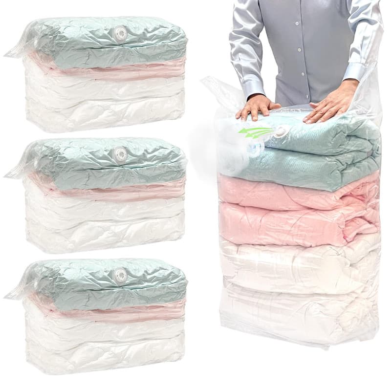 QWORK Sacs Sous Vide Extra Larges - 4 Pièces Réutilisables pour Vêtements et Literie