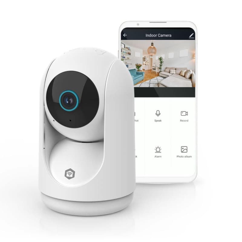Caméra Intérieure Wi-Fi Nedis 3MP HD avec Vision Nocturne et Audio Bidirectionnel