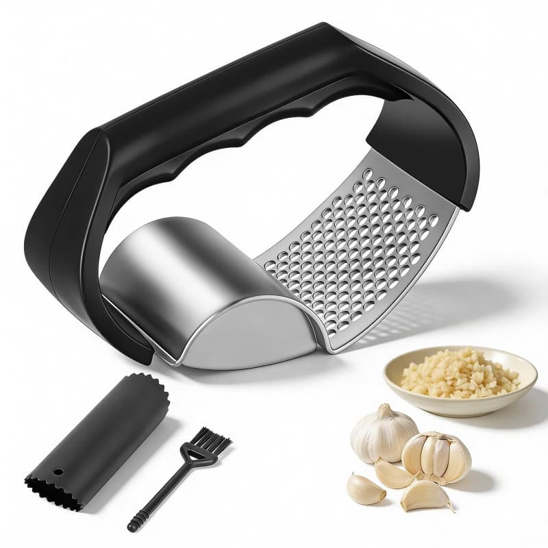 Presse Ail Inox Professionnelle 2 en 1 - Hachoir Manuel et Broyeur de Gingembre