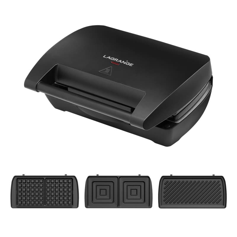 Gaufrier Multifonction LAGRANGE Mini Maxi 900W avec Plaques Gaufres, Croque-Monsieur et Panini