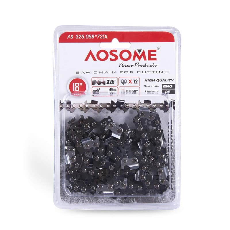 Chaîne de Tronçonneuse AOSOME 18" - 72 Maillons pour Outils Électriques