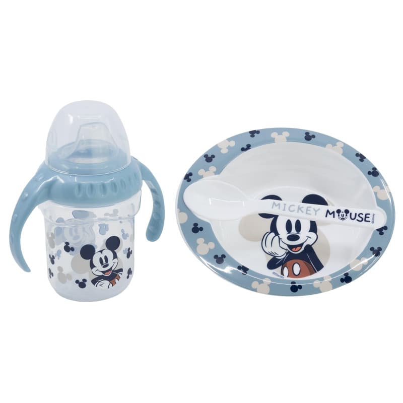 Coffret Cadeau Mickey Mouse pour Enfants - Bol, Biberon et Cuillère Réutilisables