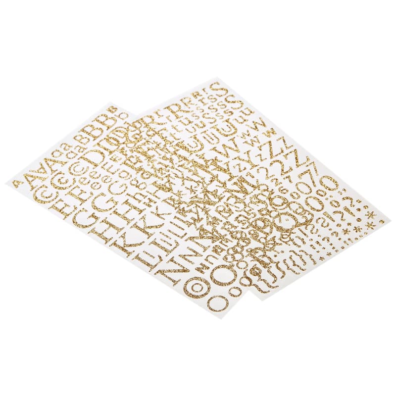300 Lettres Adhésives Paillettées Dorées - Alphabet Artemio
