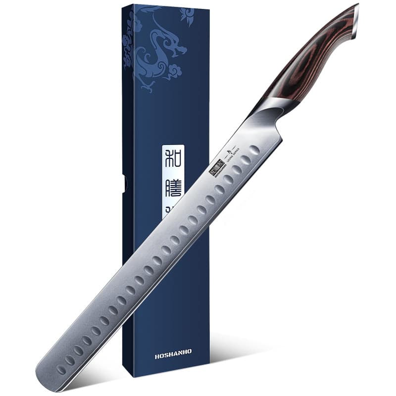 Couteau à Saumon Professionnel 30cm HOSHANHO - Ultra Tranchant et Ergonomique