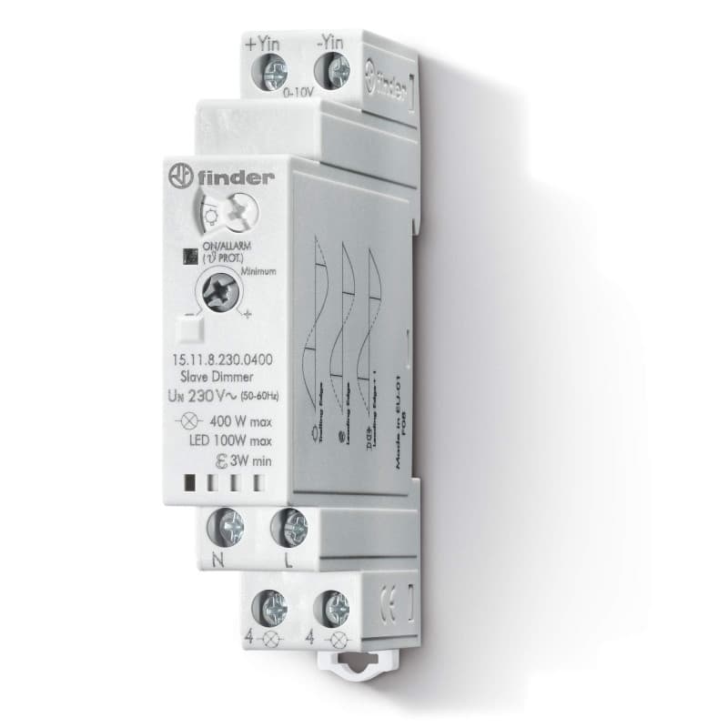 Variateur de lumière Finder 151182300400PAS pour lampes Halogène, CFL et LED