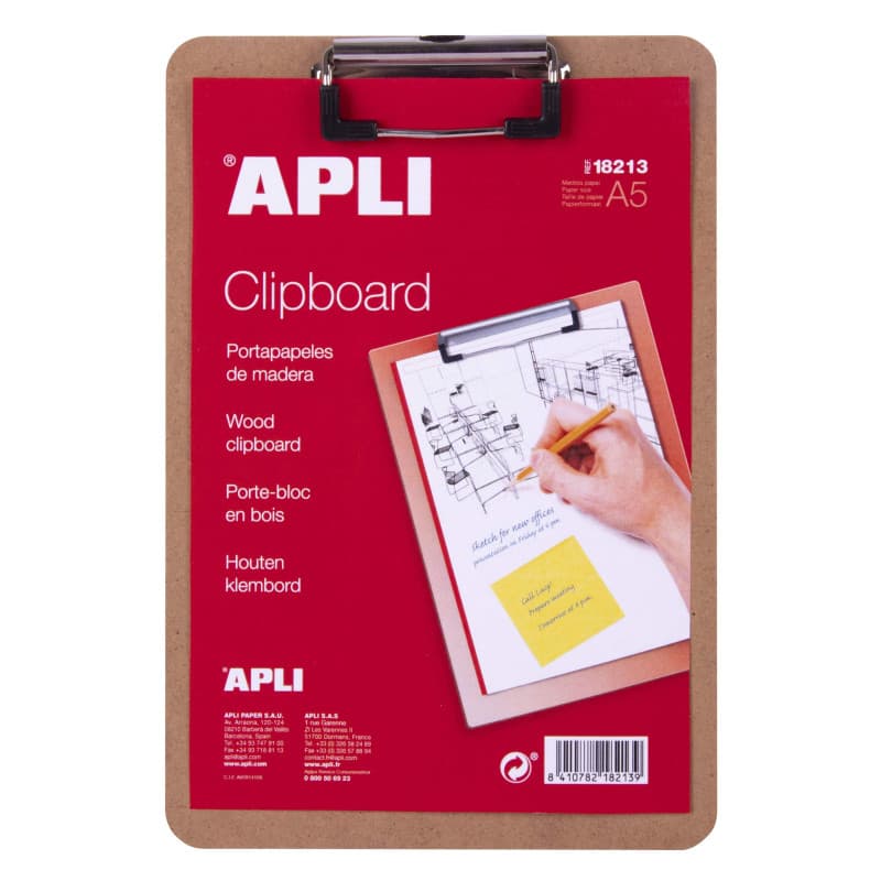 Presse-papiers en bois A5 Apli - Marron élégant et pratique